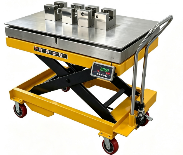 304 스테인레스 스틸 수압 테이블 리프트 스켈 2000kg 1100mm 맥스 리프트 IP68 방수 디지털 무게 플랫폼